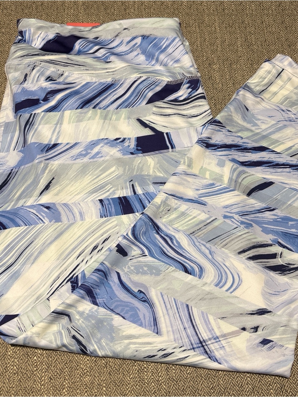 ZELOS Blue Marble Print Leggings